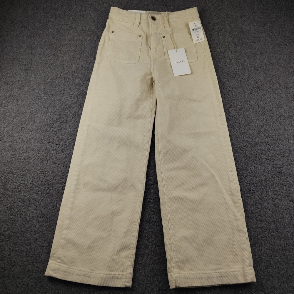 DL1961 Jeans Girls 12 Lily Wide Leg Manila Corduroy Beige High Rise NWT